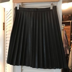 J Crew vegan leather pleated skirt